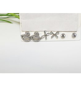EMA0215 - Silver  Multi-Pack Earring
