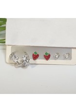 EMA0220 - Silver Red  Multi-Pack Earring