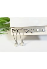 EMA0263 - Silver Heart  Multi-Pack Earring