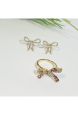 GSA0002-Gold, Bow earring with RING