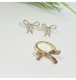 GSA0002-Gold, Bow earring with RING