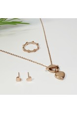 GSA0019-Rose Gold, Heart Earring with HEART RING