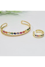 GSA0027-Multicolour Bangle, Multicolour Ring with