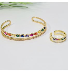 GSA0027-Multicolour Bangle, Multicolour Ring with