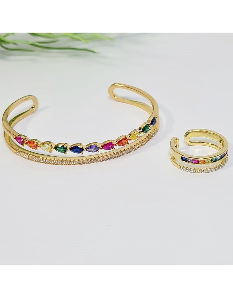 GSA0027-Multicolour Bangle, Multicolour Ring with