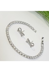 GSA0042-Bow Earring, Tennis Bracelet with