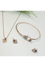 GSA0044-Rose Gold, Evil Eye Necklace & Earring with EVIL EYE BRACELET