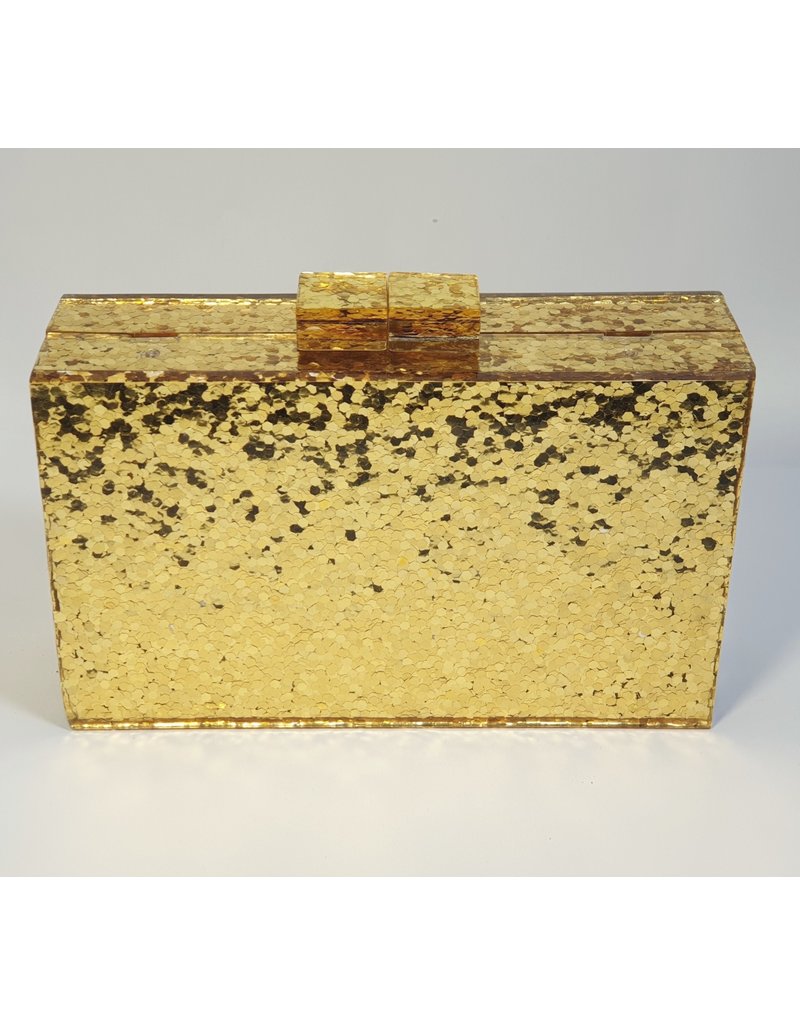 CTA0004  Gold, Marble Clutch Bag