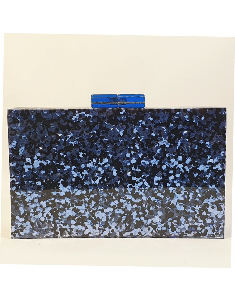 Cta0005 - Blue, Marble Clutch Bag