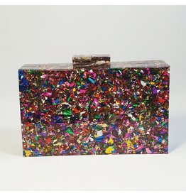 Cta0006 - Multicolour, Marble Clutch Bag