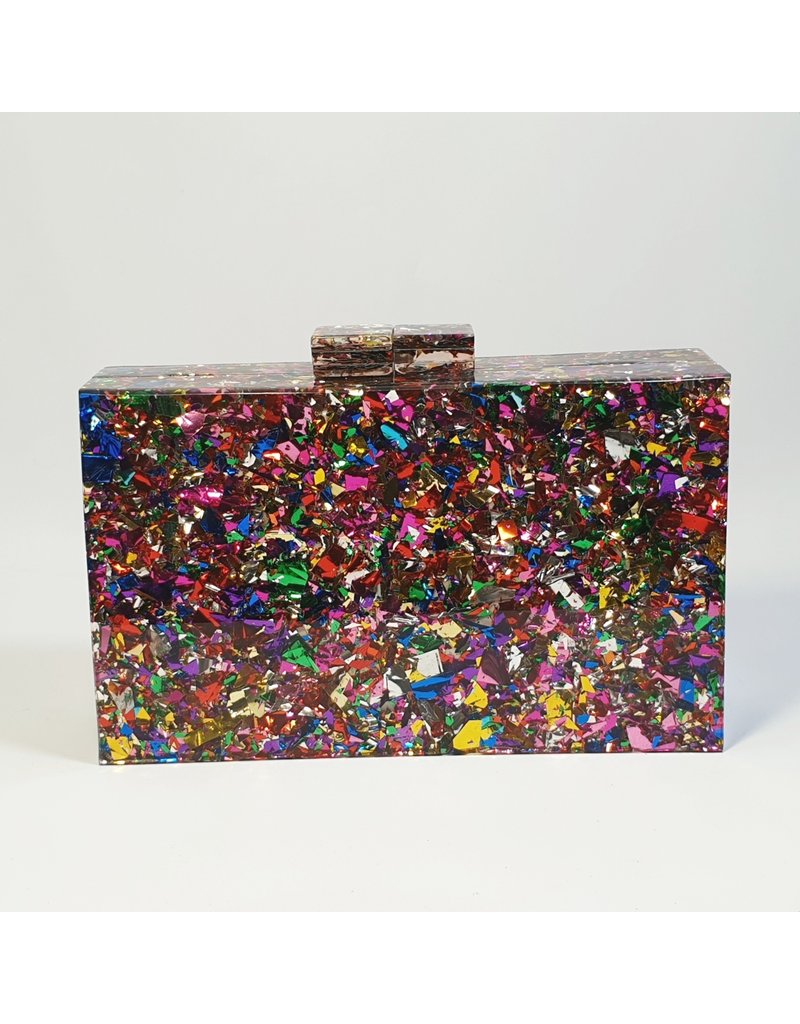 Cta0006 - Multicolour, Marble Clutch Bag