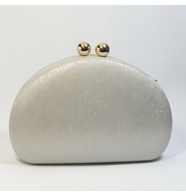 Cta0029 - Silver, Oval Clutch Bag