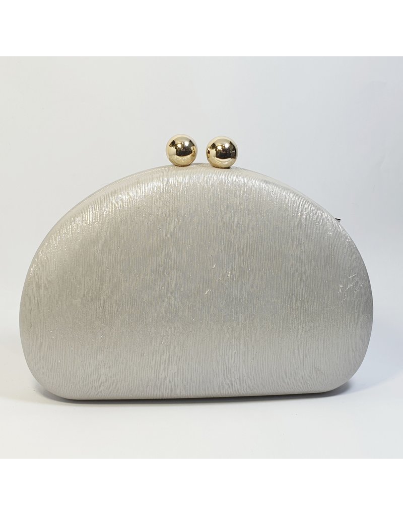 Cta0029 - Silver, Oval Clutch Bag