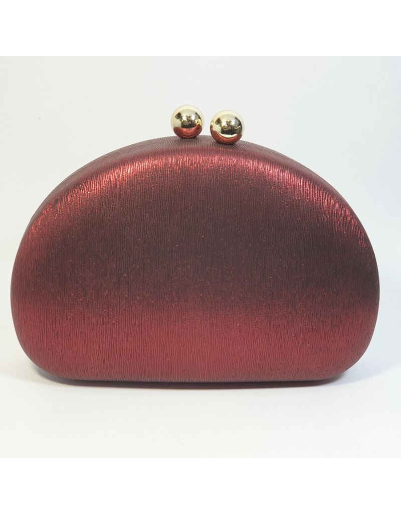 Cta0030- Red, Oval Clutch Bag