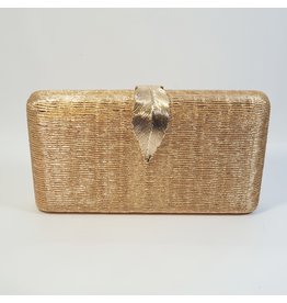 Cta0031 - Champagne, Rectangle, Leaf Clutch Bag
