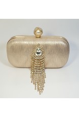 Cta0070 - Gold, Crystal Clutch Bag