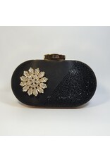 Cta0020 - Black, Crystal Clutch Bag