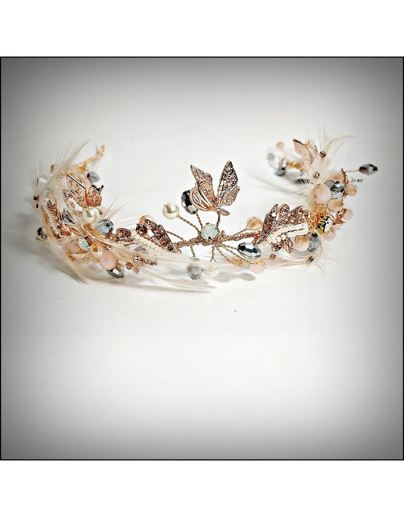 HPF0012 - Rose Gold, Pink Vintage Tiara