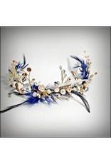 HPF0013 - Gold, Blue Vintage Tiara