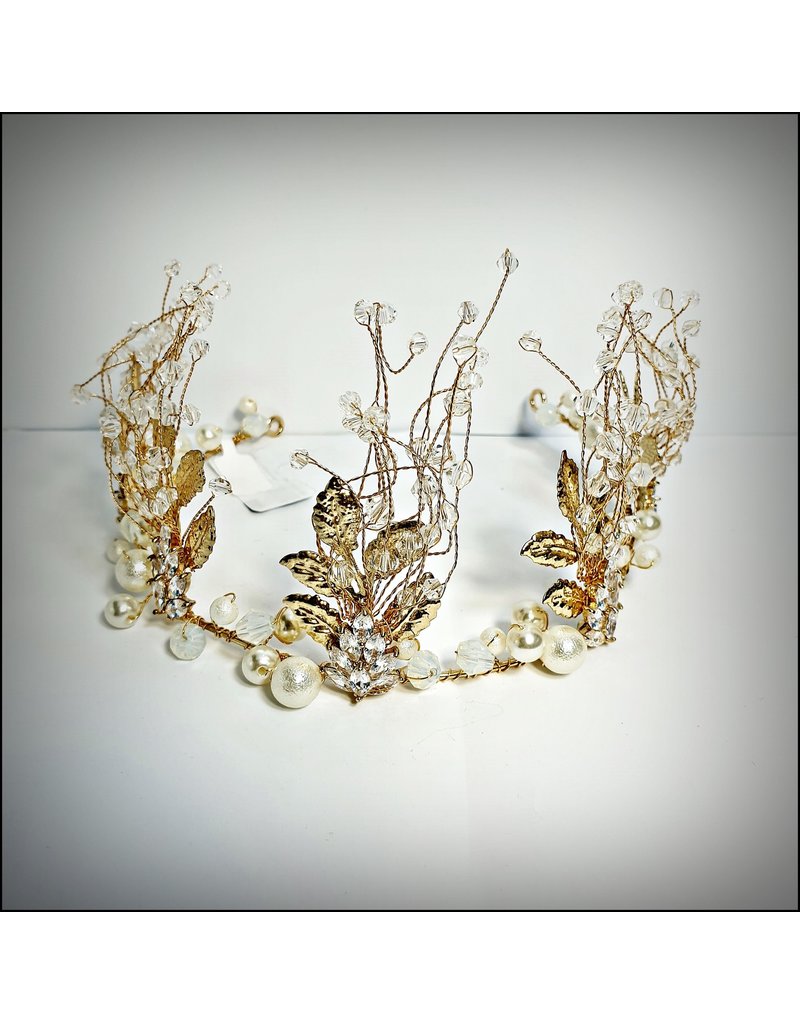 HPF0025 - Gold Crystal Bead Tiara