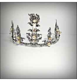 HPF0026 - Black, Pearl Vintage Tiara