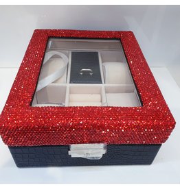 HRG0043 - Red, Black Square Watch Box