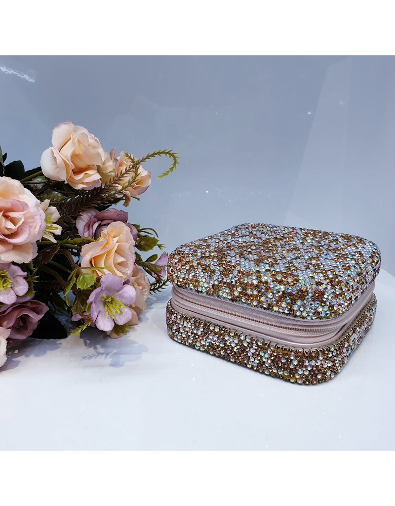 HRG0129 - Rose Gold Square Full Stone Jewellery Box