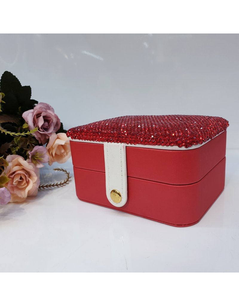 HRG0137 - Red Rectangle Mini Jewellery Box