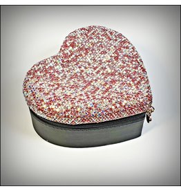 HRG0014 - Pink, Black Heart Mini Jewellery Box