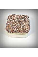 HRG0155 - Rose Gold, Crème Square Mini Jewellery Box