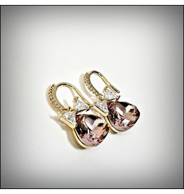 ERH0051 - Gold Drop Bow, Purple,  Earring