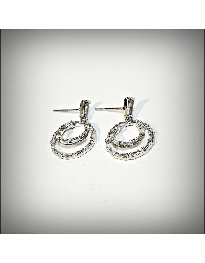 ERH0053 - Silver Drop Circle,  Earring