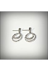 ERH0053 - Silver Drop Circle,  Earring