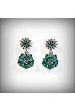 ERH0189 - Green  flower Earring