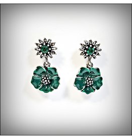 ERH0189 - Green  flower Earring