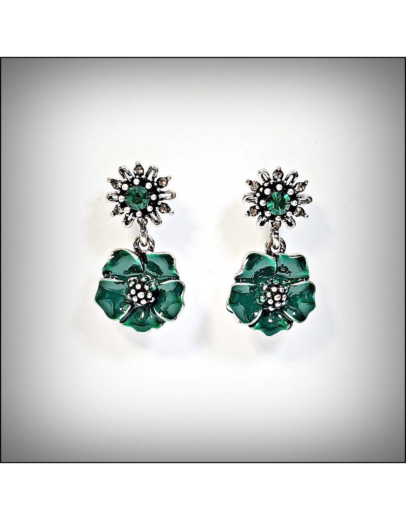 ERH0189 - Green  flower Earring