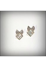 ERH0193 - Gold Bow Diamond  Earring