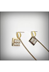 ERH0239 - Gold Drop Square  Earring