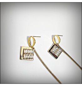 ERH0239 - Gold Drop Square  Earring