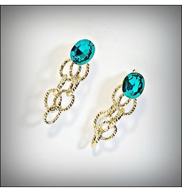 ERH0253 - Gold Emerald  Earring