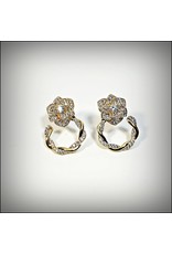 ERH0260 - Gold Flower/Ring  Earring
