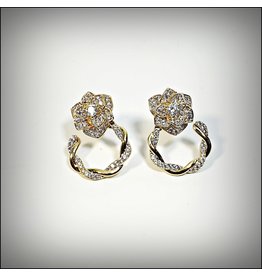 ERH0260 - Gold Flower/Ring  Earring