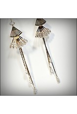 ERH0267 - Gold Fan Drop  Earring