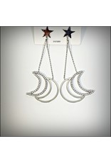 ERH0272 - Silver Moon/Star  Earring