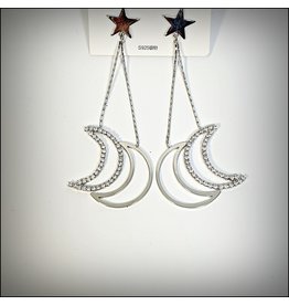 ERH0272 - Silver Moon/Star  Earring