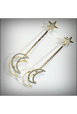 ERH0271 - Gold Moon/Star  Earring