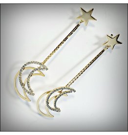 ERH0271 - Gold Moon/Star  Earring