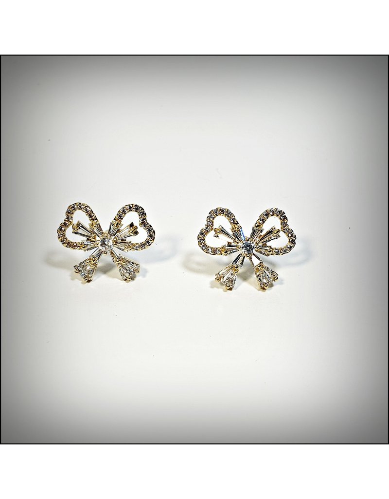 ERH0278 - Gold Bow  Earring