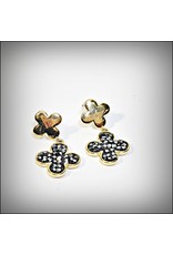 ERH0294 - Silver Black  Earring