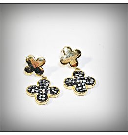 ERH0294 - Silver Black  Earring